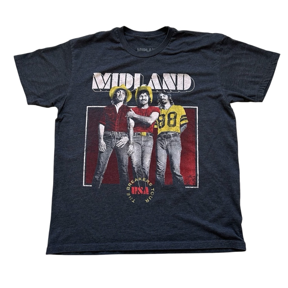Retro Midland Band T-shirt The Breakers Tour USA Large Honkey Tank Country